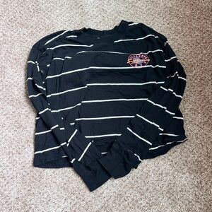 Billabong Black and White Striped Long Sleeve Shirt